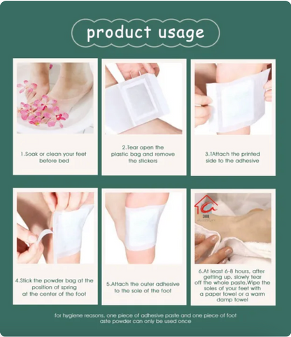 100% Herbal Detox Foot Pads – 10 Patches | Buy 1 Get 1 Free | Natural Foot Detox